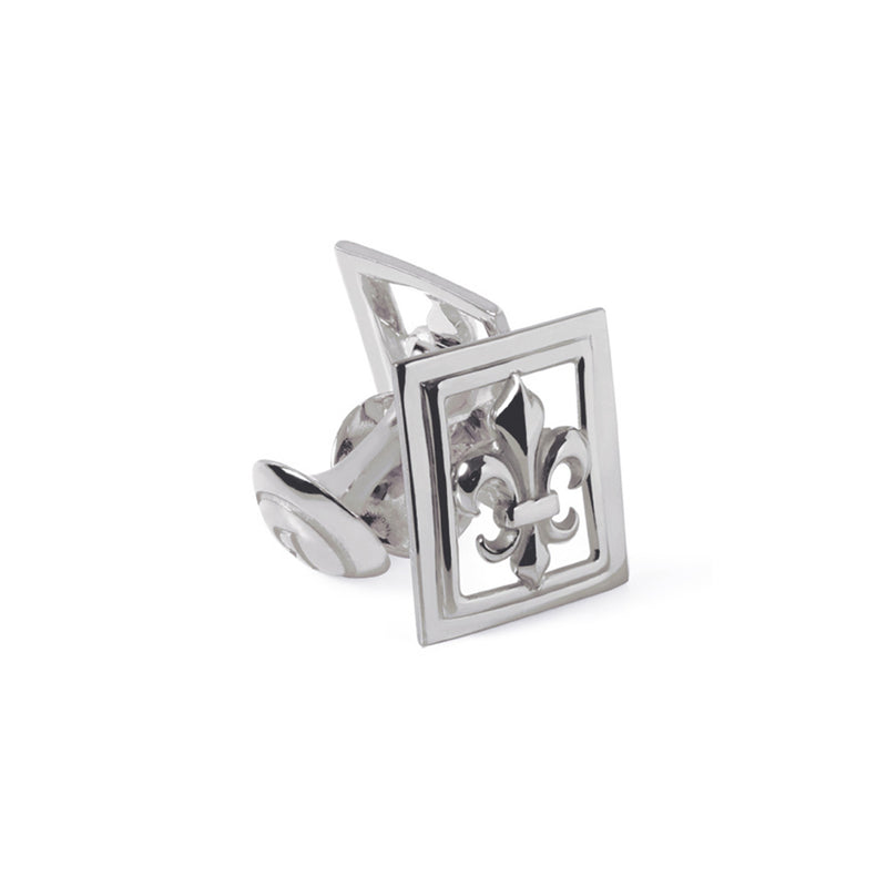 Boutons de manchettes Fleur de Lys en argent