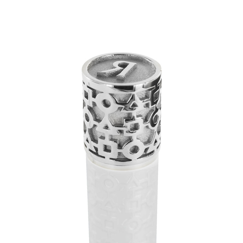 Stylo "Alchimie" Roller laque blanche nacré finition palladium