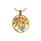 Pendentif Lock and Love 4 saison été diamants et or arbre des amoureux & cadenas d'amour sans chaine