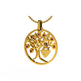 Pendentif Lock and Love 4 saison été diamants et or arbre des amoureux & cadenas d'amour sans chaine