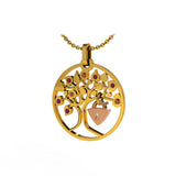 Pendentif Lock and Love 4 saison été diamants et or arbre des amoureux & cadenas d'amour sans chaine