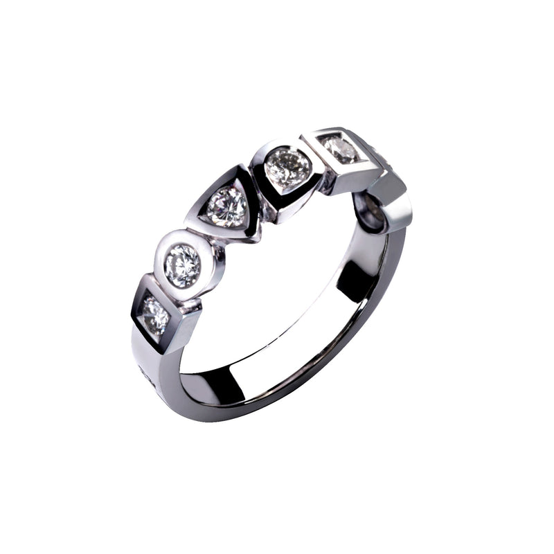 Alliance Alchimie small avec 7 diamants en or