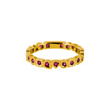 Bague alliance alchimie en or rubis rose avec 21 rubis