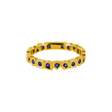 Bague alliance alchimie en or saphir bleu avec 21 saphirs