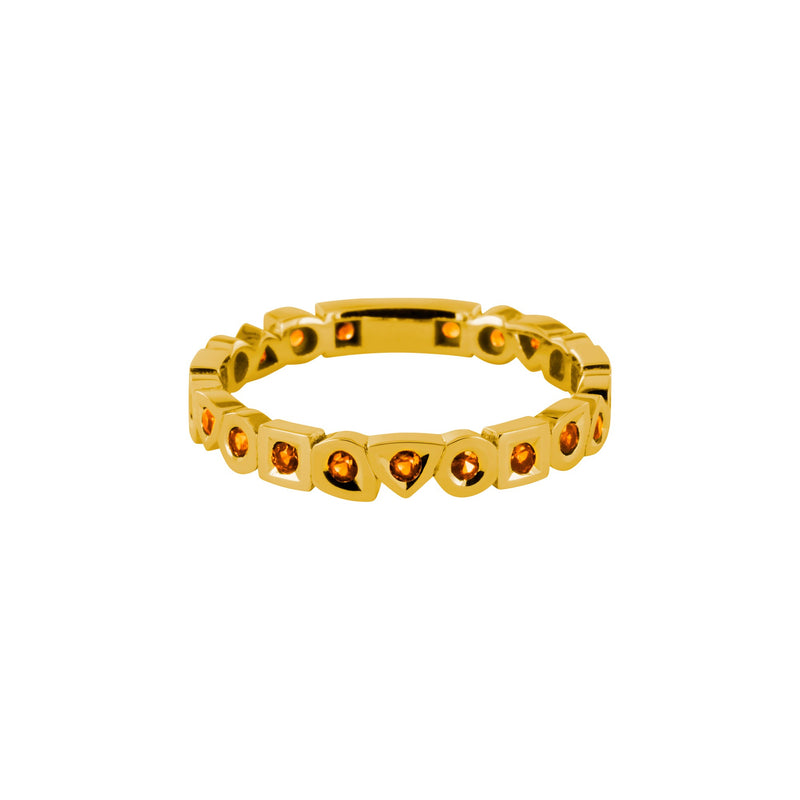Bague alliance alchimie en or saphir orange avec 21 saphirs
