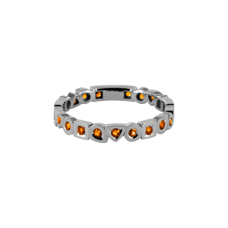 Bague alliance alchimie en or saphir orange avec 21 saphirs