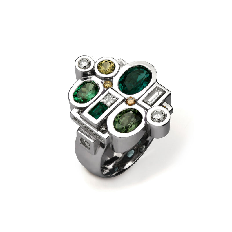 Bague Marélie Carambole verte en or