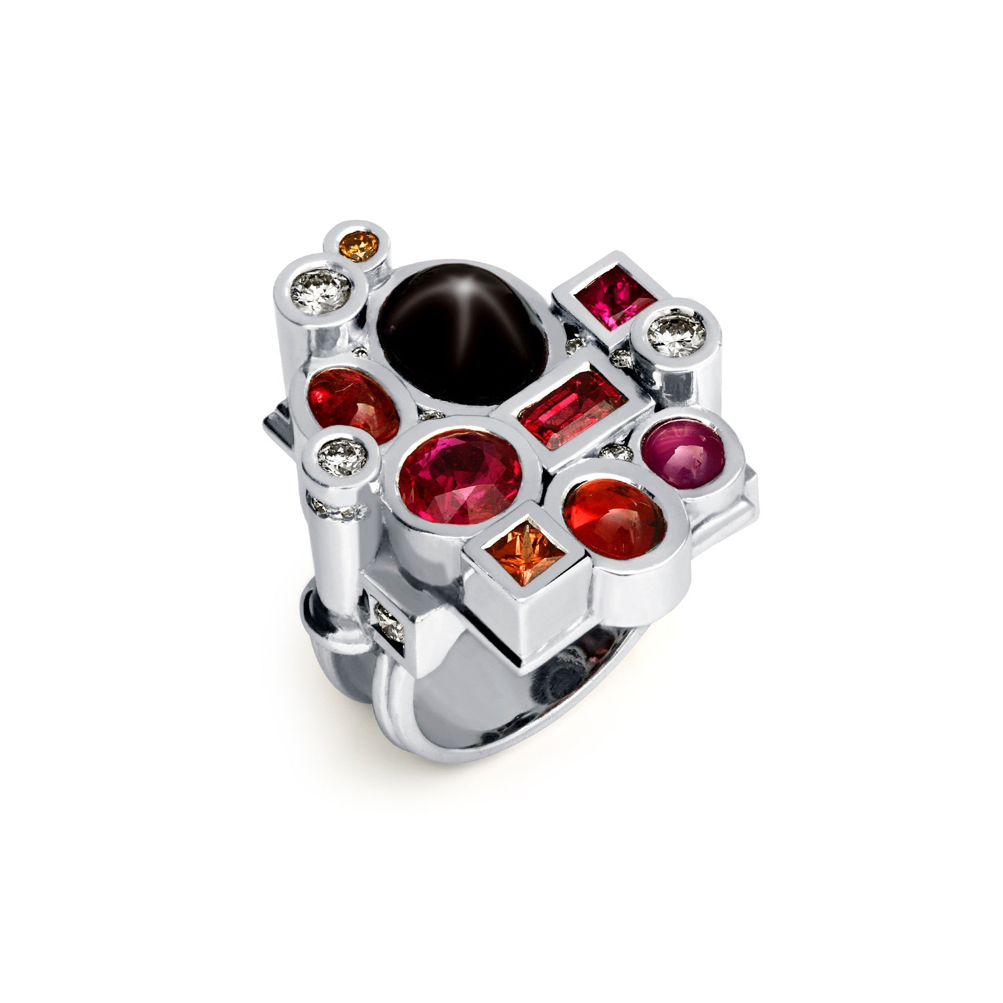 Bague Metropolis noir en or