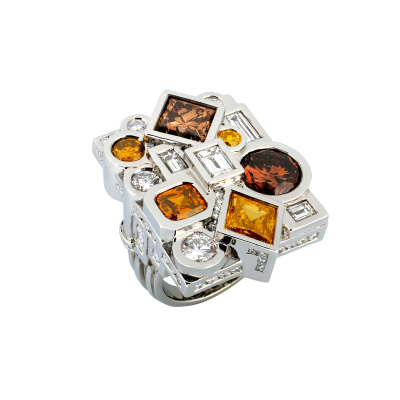 Bague Megapolis diamants en platine