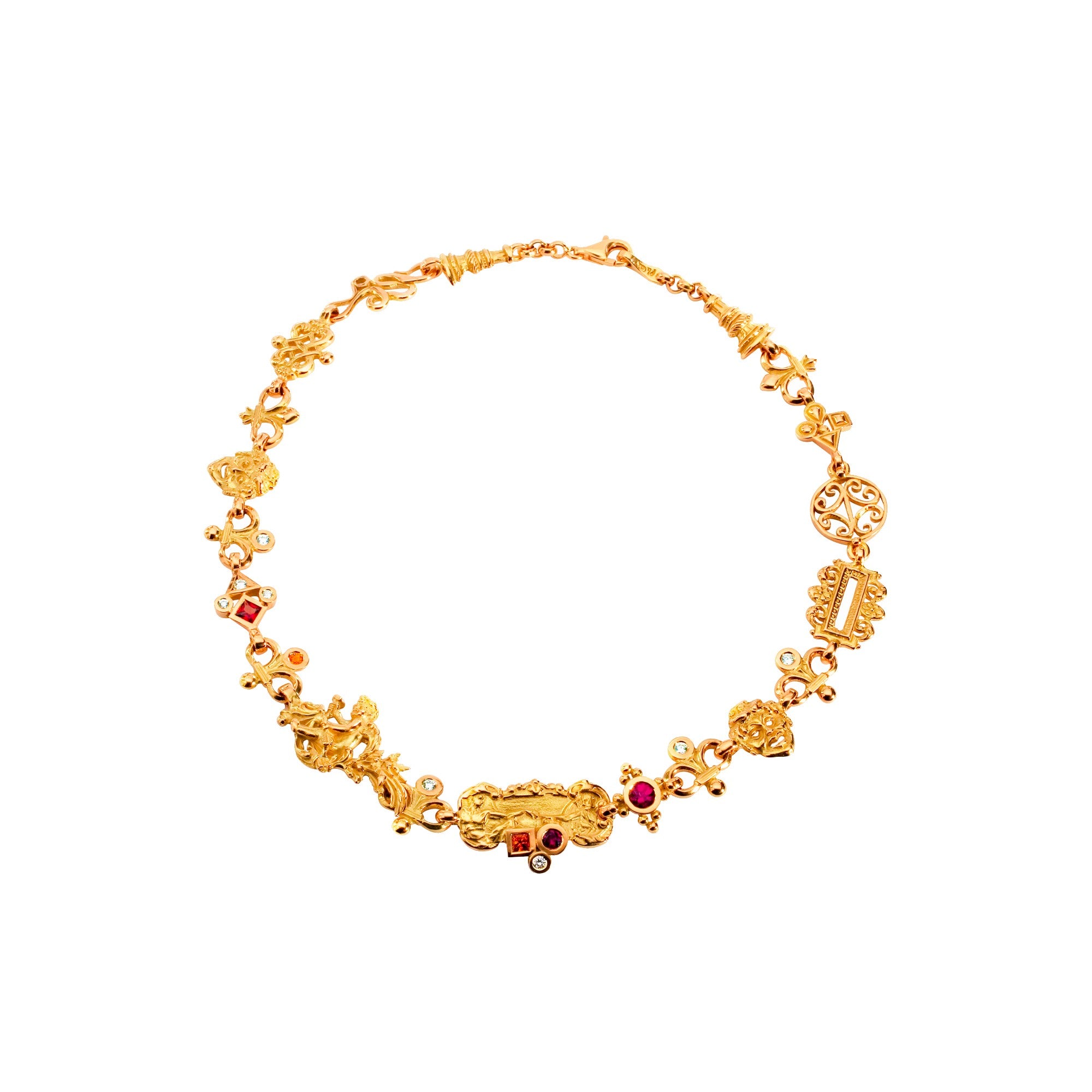 Collier Marélie Baroque rouge