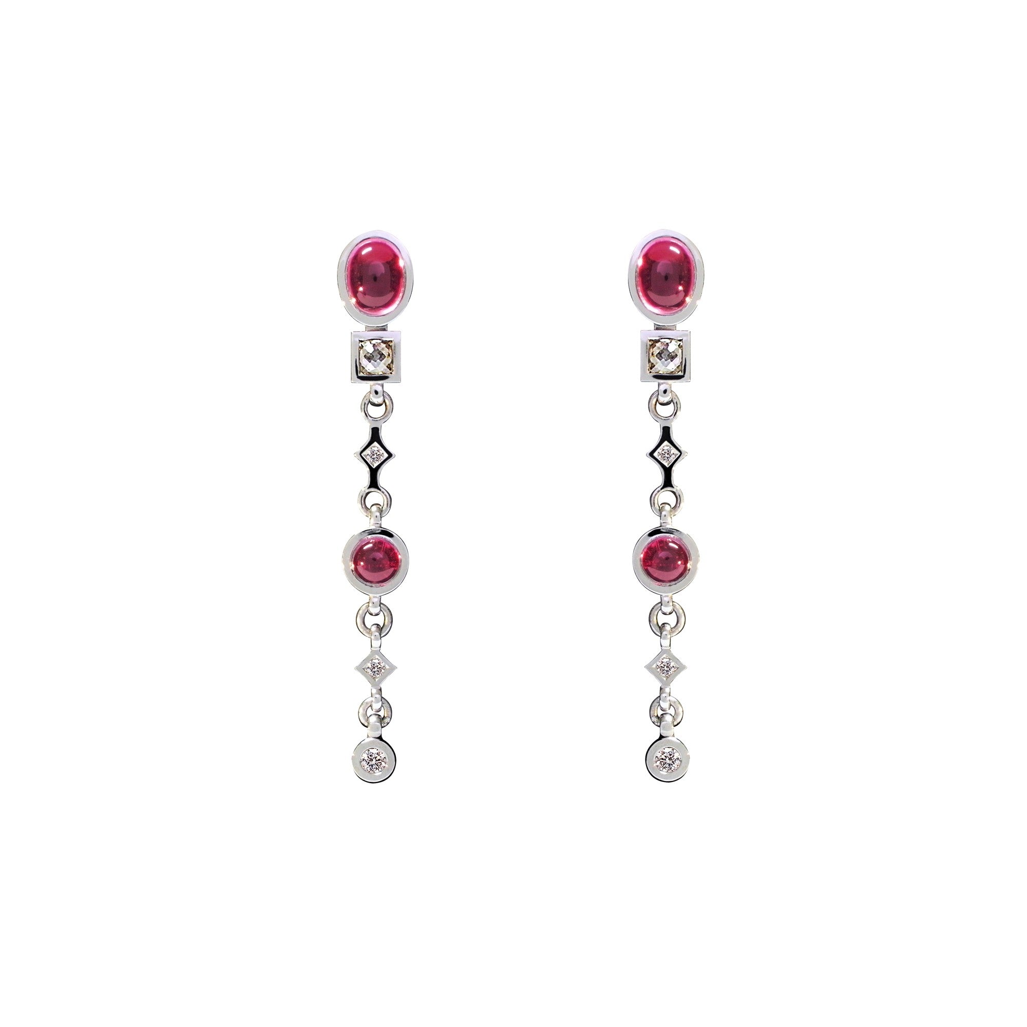 Boucles d'oreilles rubellites roses Gourmandise