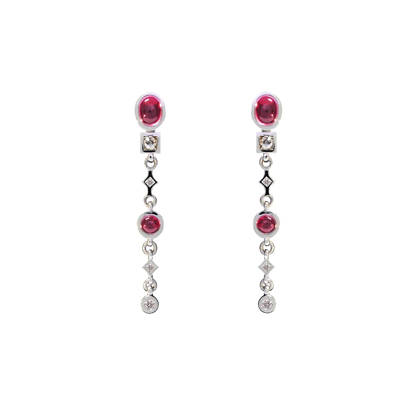 Boucles d'oreilles rubellites roses Gourmandise