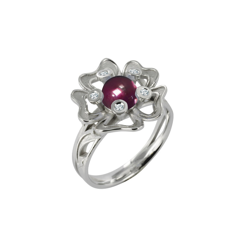 Bague Pensée Sauvage rhodolite M