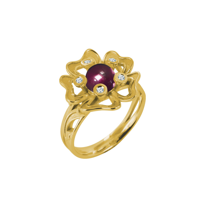 Bague Pensée Sauvage rhodolite M