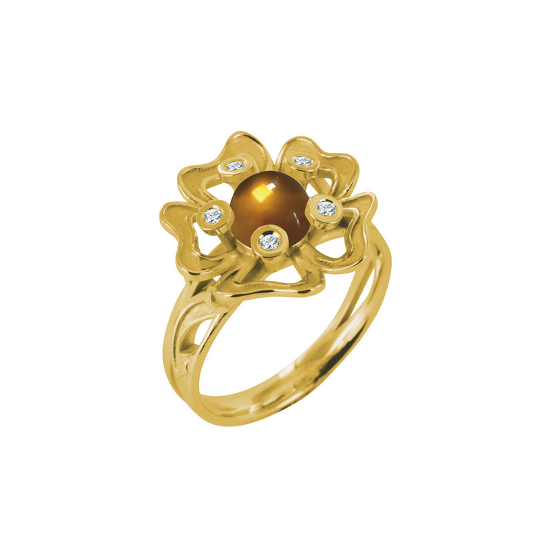 Bague Pensée Sauvage citrine M