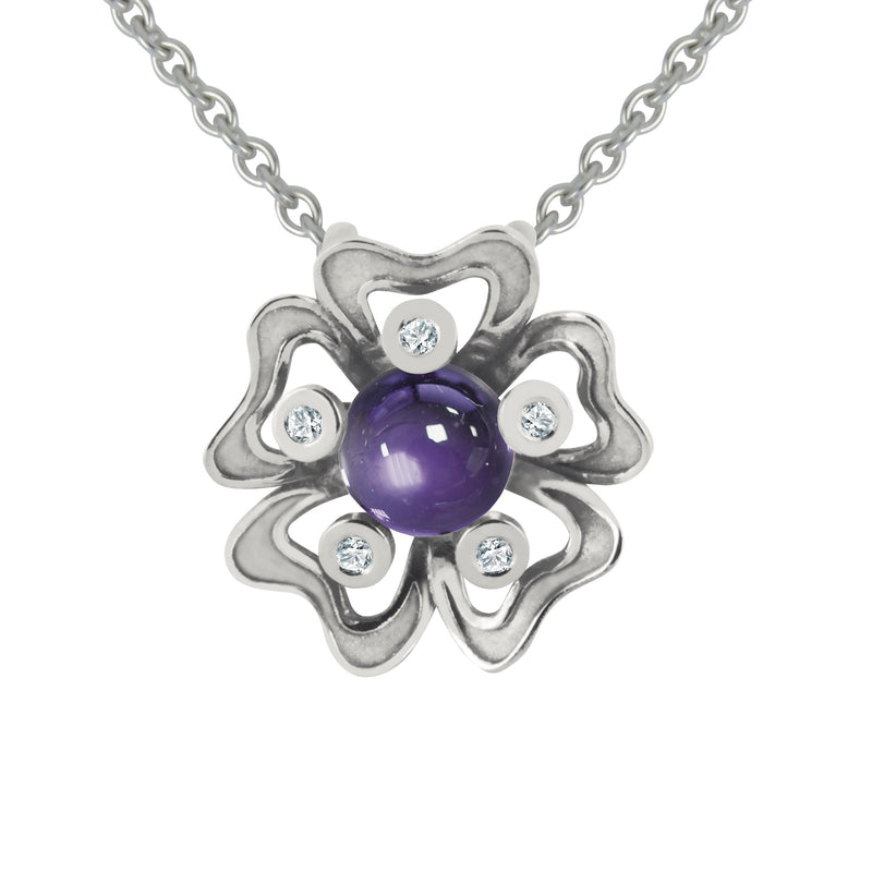 Pendentif Pensée Sauvage améthyste M
