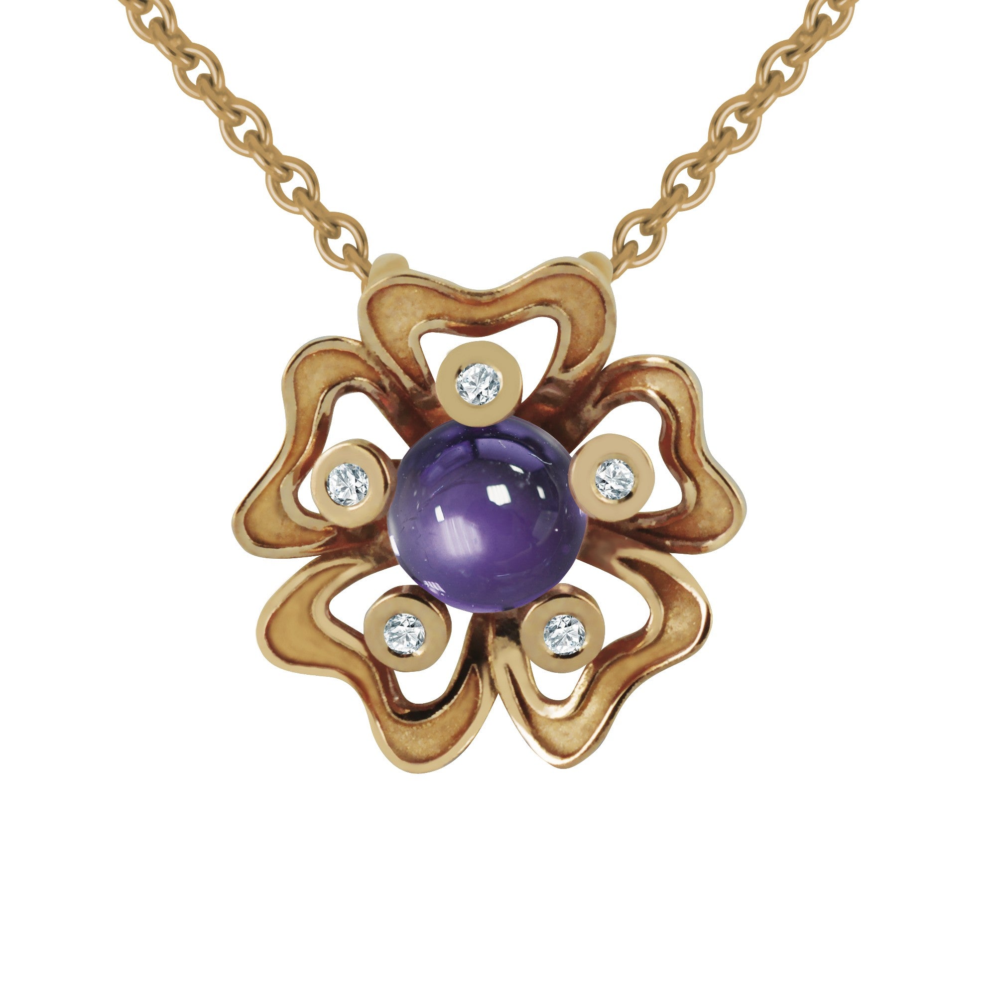 Pendant Pensée Sauvage amethyst M