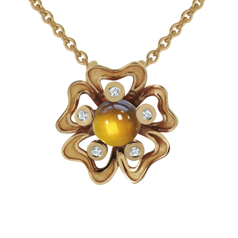 Pendant Pensée Sauvage citrine M