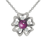 Pendant Pensée Sauvage rhodolite M