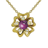 Pendant Pensée Sauvage rhodolite M