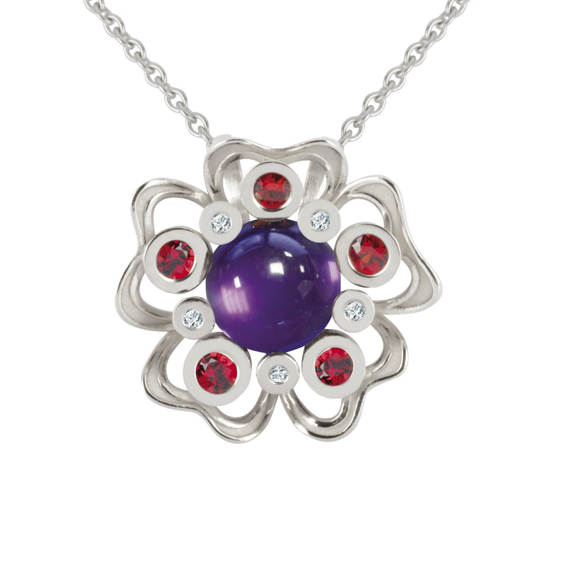 Pendant Pensée Sauvage amethyst XL