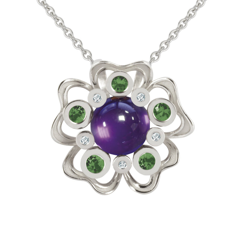 Pendant Pensée Sauvage amethyst XL