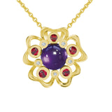 Pendant Pensée Sauvage amethyst XL