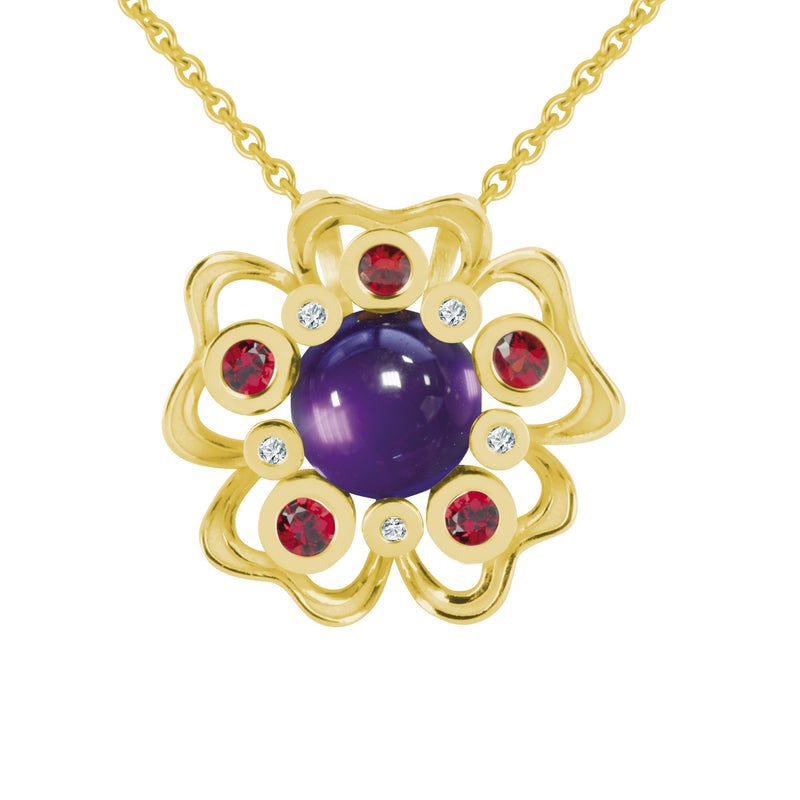 Pendant Pensée Sauvage amethyst XL