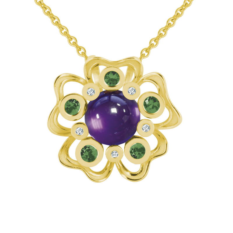Pendant Pensée Sauvage amethyst XL