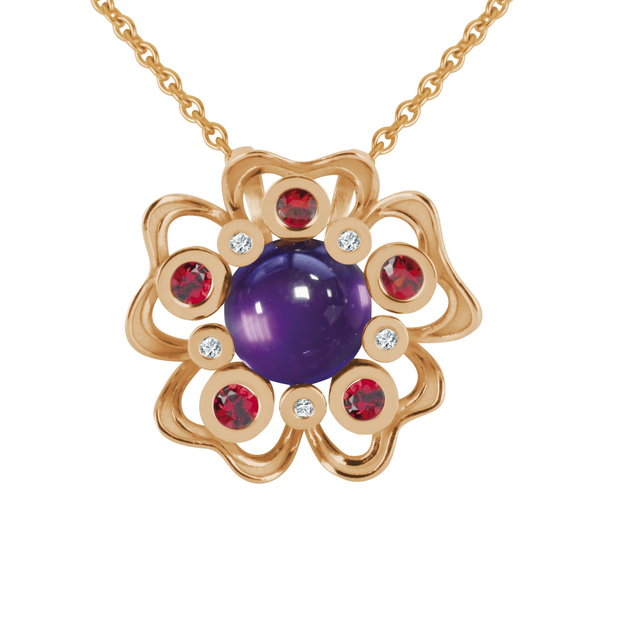Pendentif Pensée Sauvage améthyste XL
