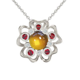 Pendant Pensée Sauvage citrine XL