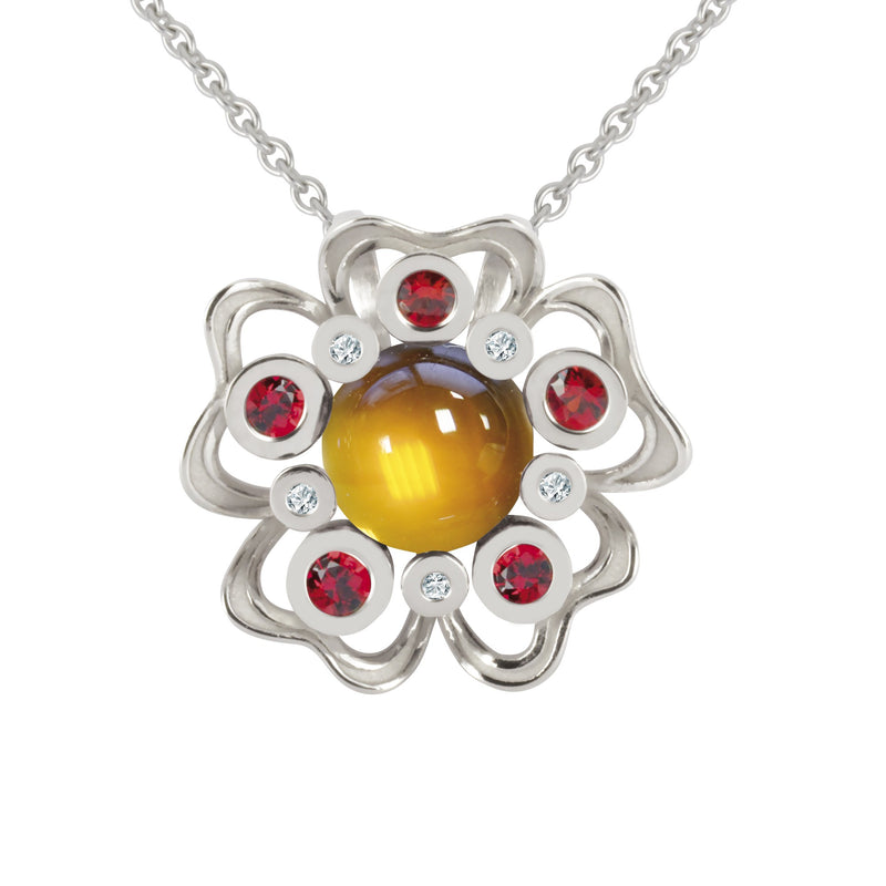 Pendant Pensée Sauvage citrine XL