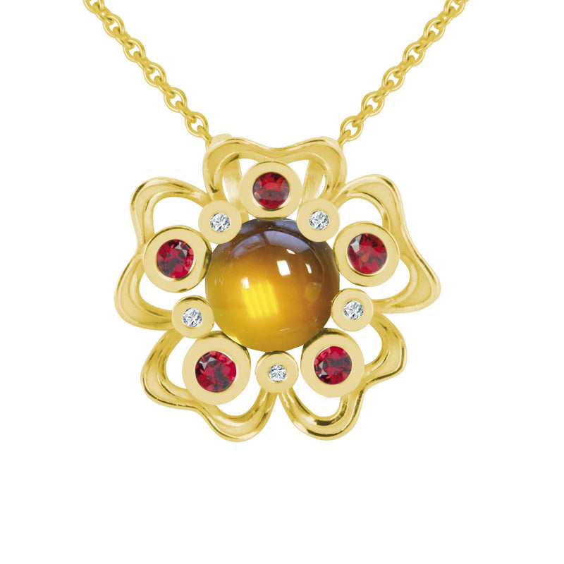 Pendant Pensée Sauvage citrine XL
