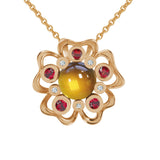 Pendant Pensée Sauvage citrine XL