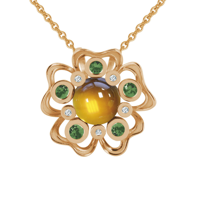 Pendant Pensée Sauvage citrine XL