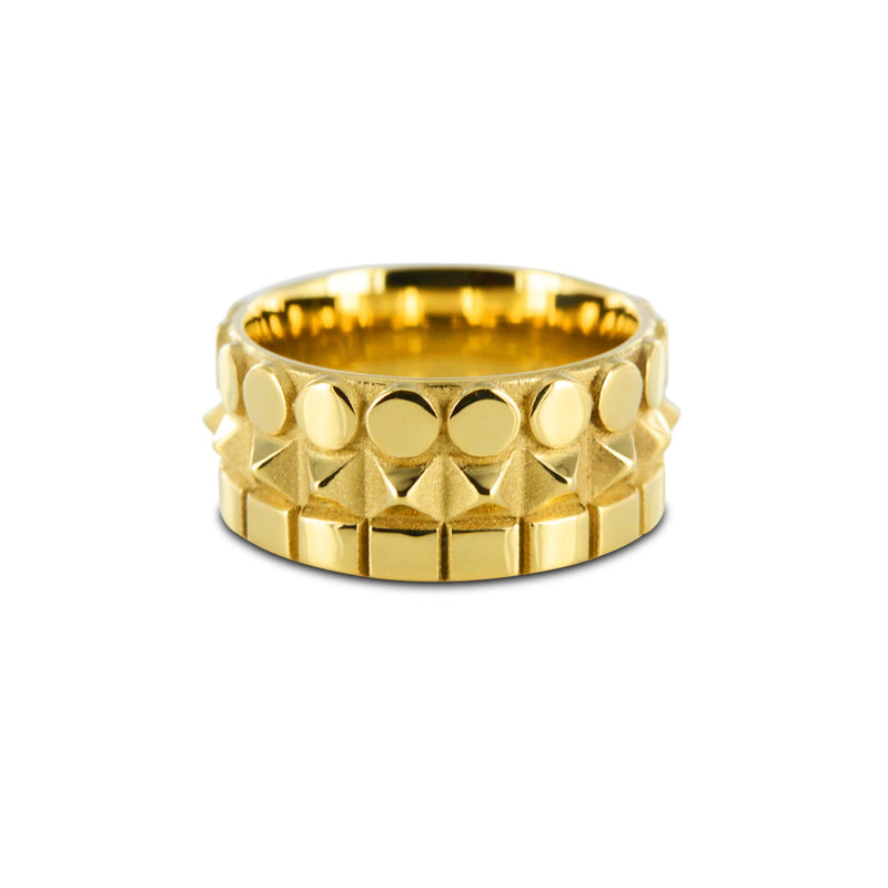 Bague anneau Trilogie 3 rangs en or