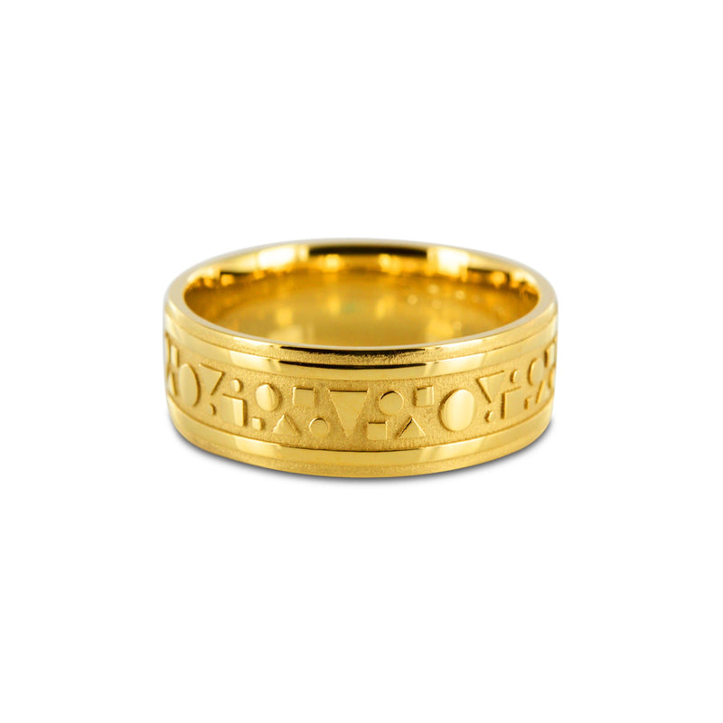 Bague anneau Puzzle Trilogie en or