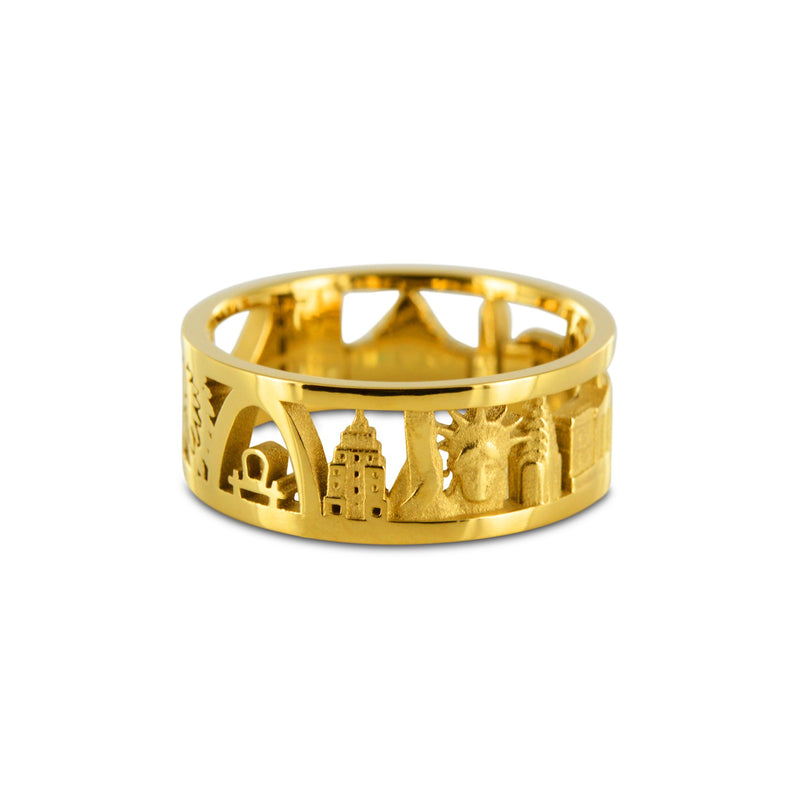 Bague Anneau Architecture USA en Or