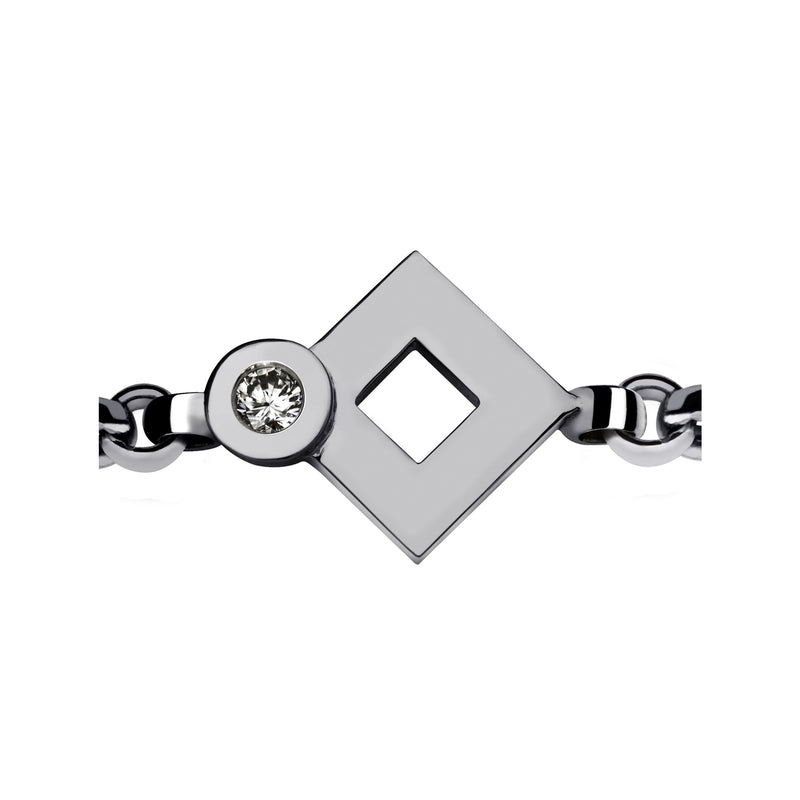 Bracelet chaine Tournaire or et diamant signe éclipse losange