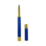Stylo "Alchimie" Roller laque bleue nacré finition or jaune