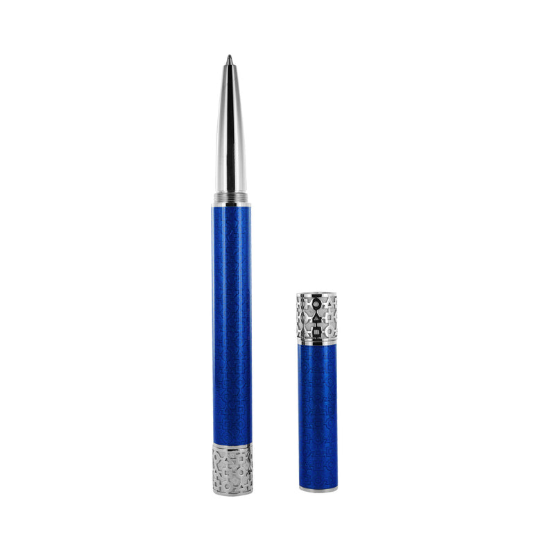 Stylo "Alchimie" roller laque bleue nacré finition palladium