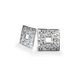 Silver trellis frame cufflinks