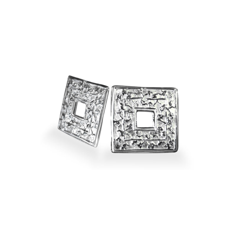 Silver trellis frame cufflinks