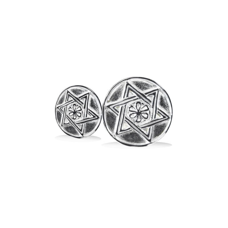 Boutons de manchettes Etoile de David en argent