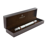 Stylo "Alchimie" Roller laque blanche nacré finition palladium