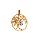 Pendentif or  Lock and Love Tournaire arbre des amoureux & cadenas d'amour