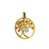Pendentif Lock and Love 4 saison été diamants et or arbre des amoureux & cadenas d'amour