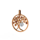 Lock and Love 4 Seasons Autumn Diamond and Gold Lover's Tree & Padlock Pendant amour