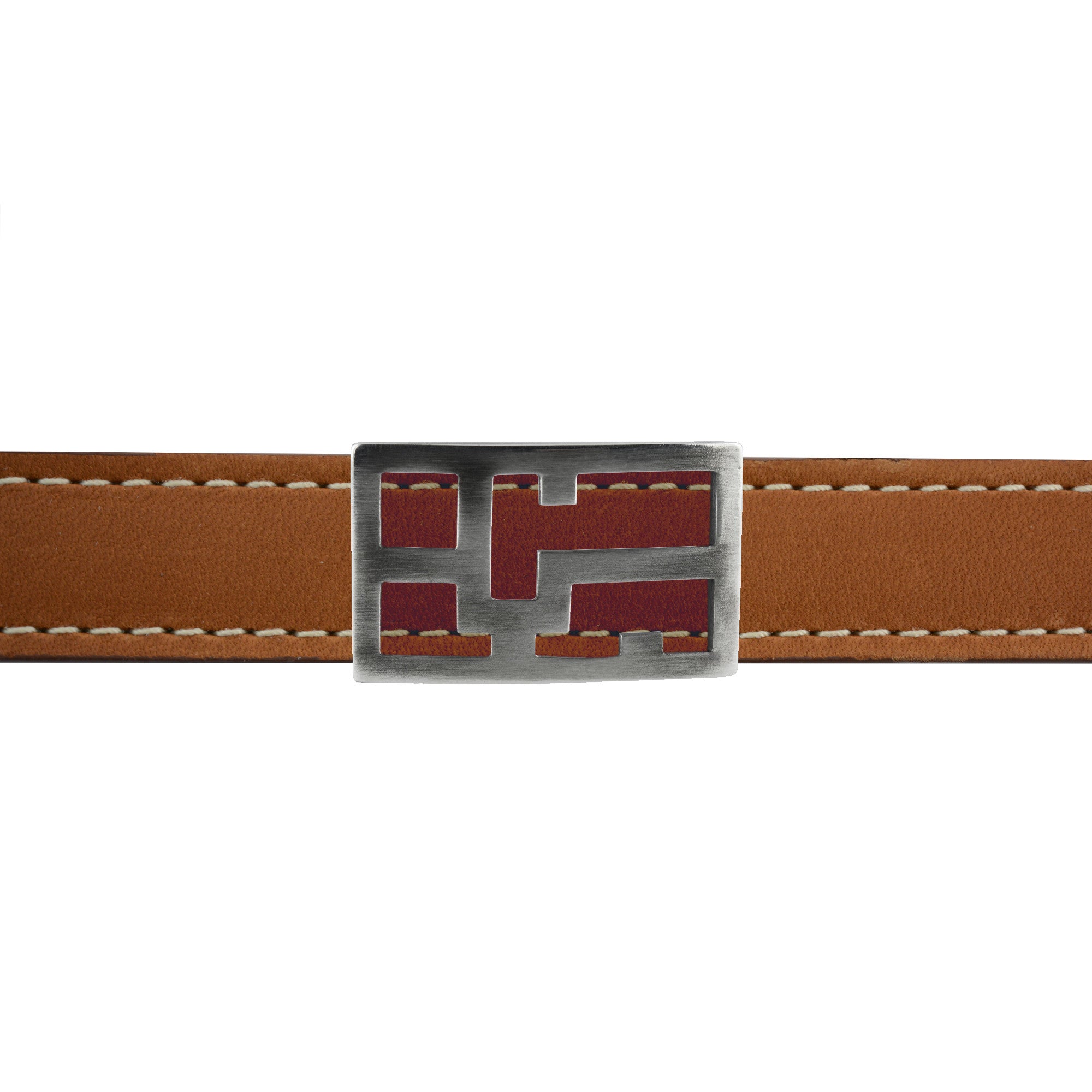 Bracelet cuir Château ajouré en argent