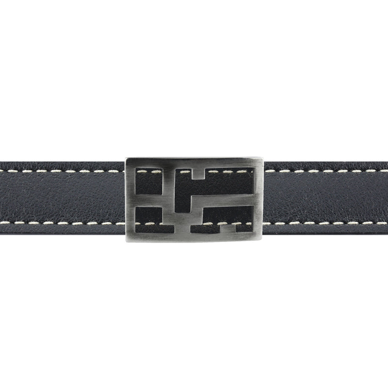 Château leather bracelet in silver